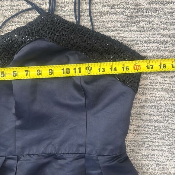 Theia Navy Halter Midi Dress Size 4 - Picture 7 of 13